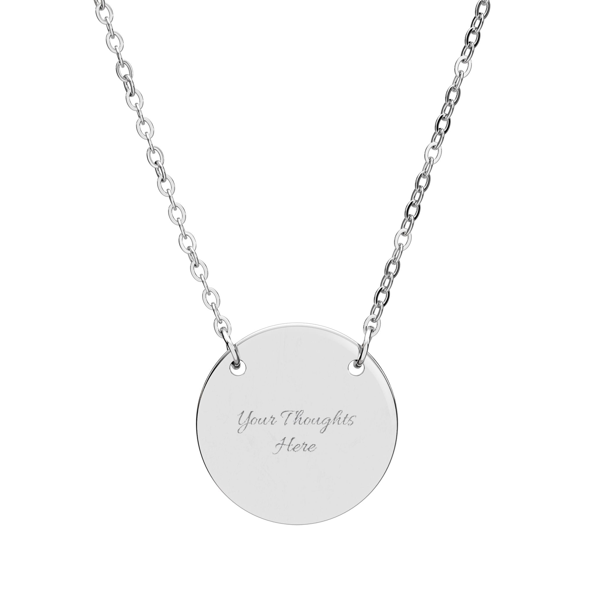 Engraved Circle Necklace — Simple Everyday Pendant