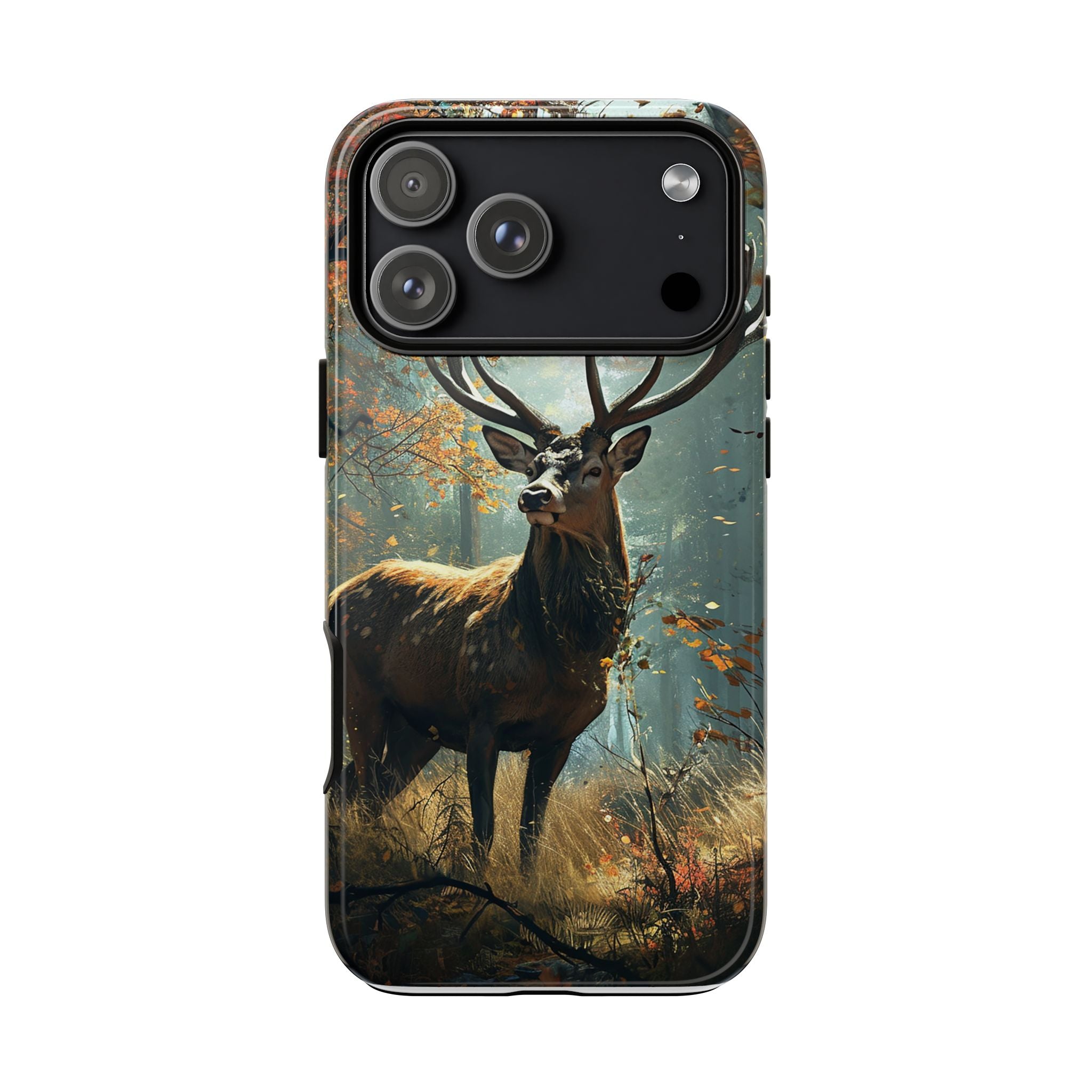Stag Forest iPhone Case, Nature Lover Phone Cover, Wildlife Art Design, Rustic Gift for Him, Outdoor Enthusiast Accessory