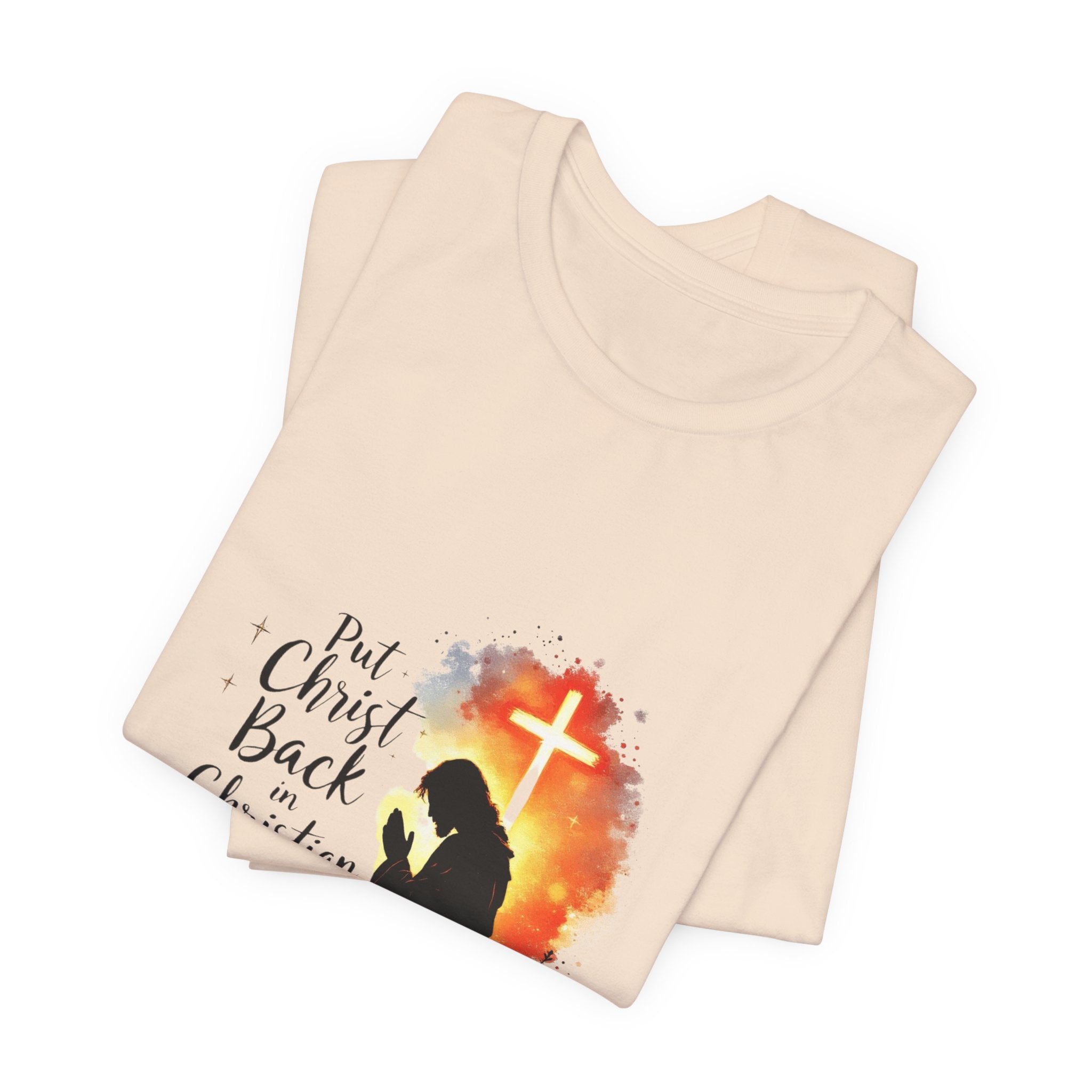 Put Christ Back in Christian T-Shirt – Matthew 7:20 Bible Verse Faith Shirt
