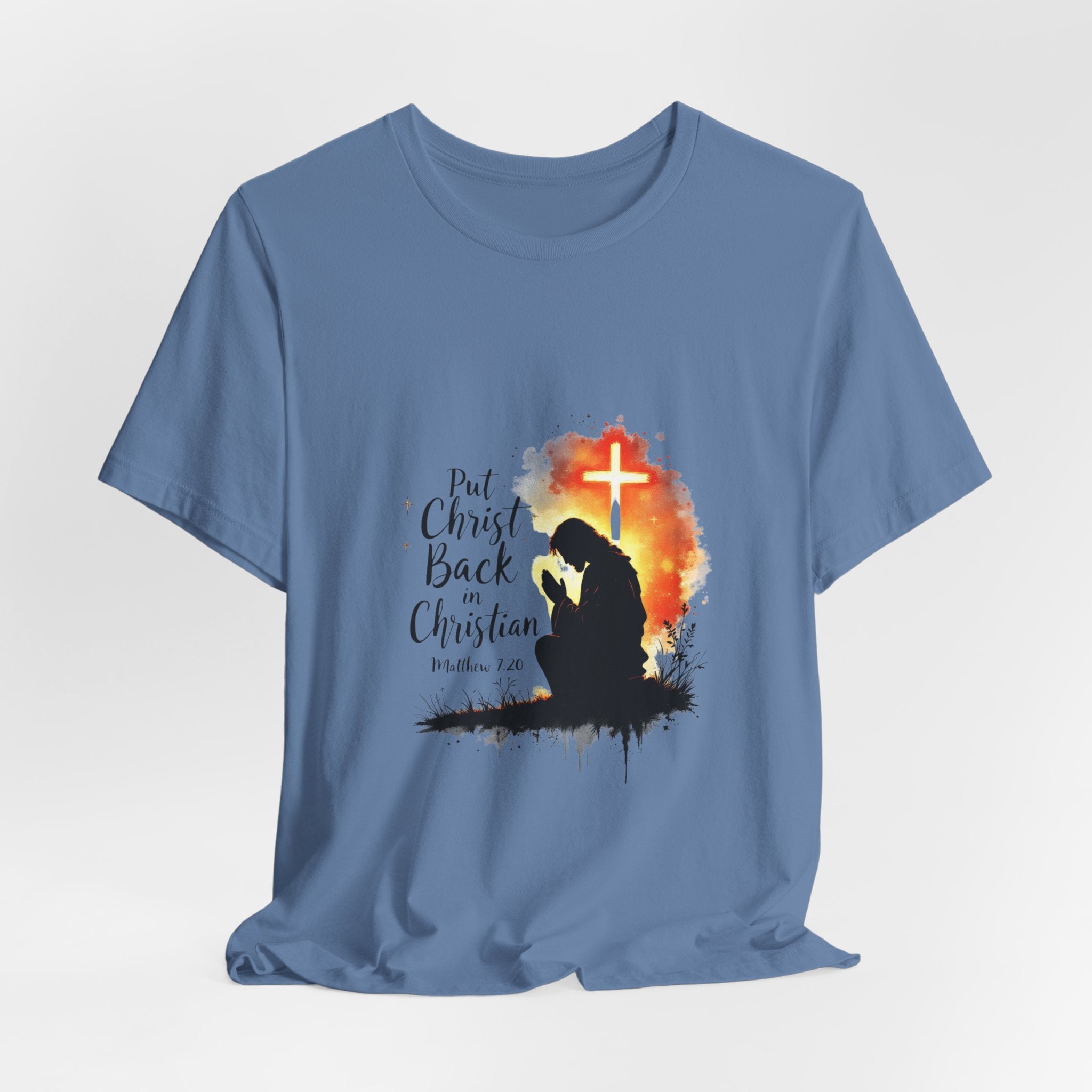 Put Christ Back in Christian T-Shirt – Matthew 7:20 Bible Verse Faith Shirt