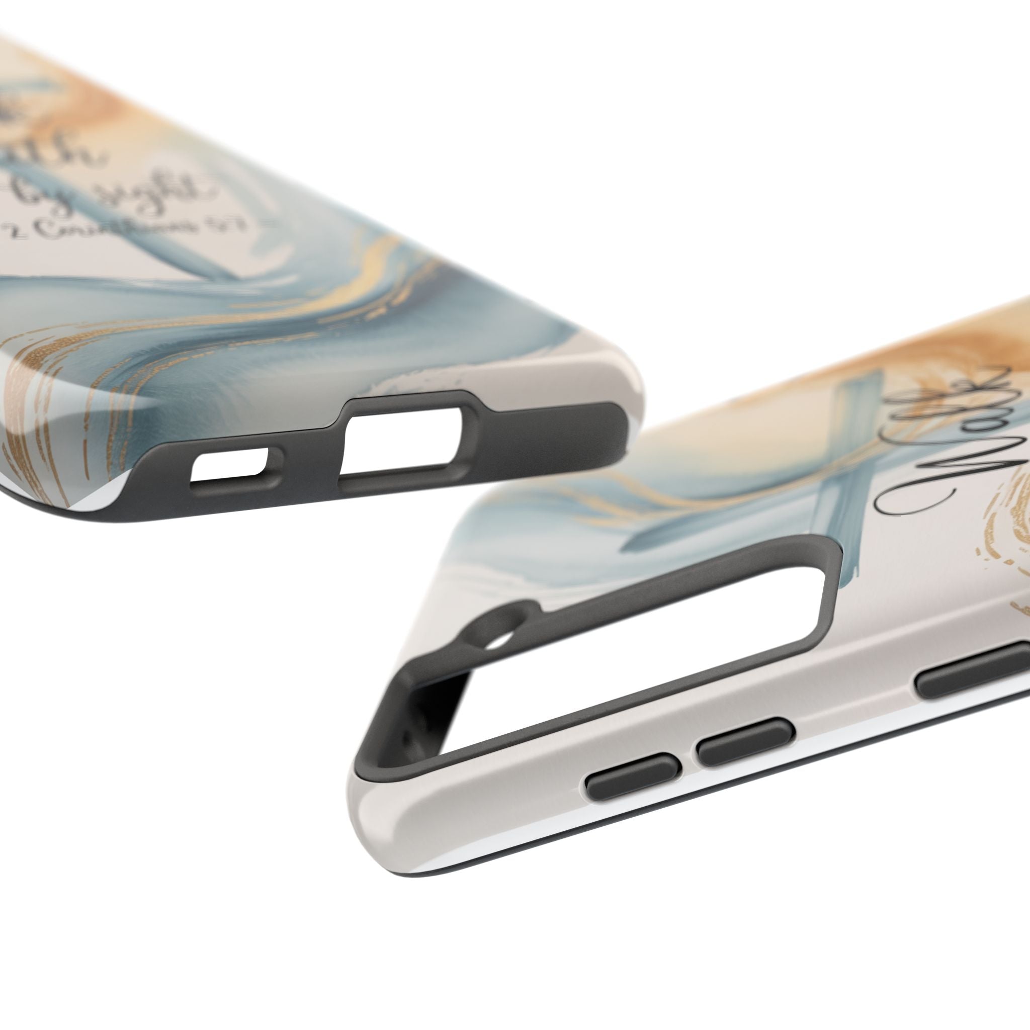 Walk by Faith Not by Sight Phone Case | 2 Corinthians 5:7 Christian Samsung Case | Watercolor Cross Design