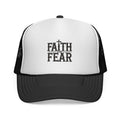 Faith Over Fear Trucker Cap — Christian Mesh Back Hat — Inspirational Religious Gift