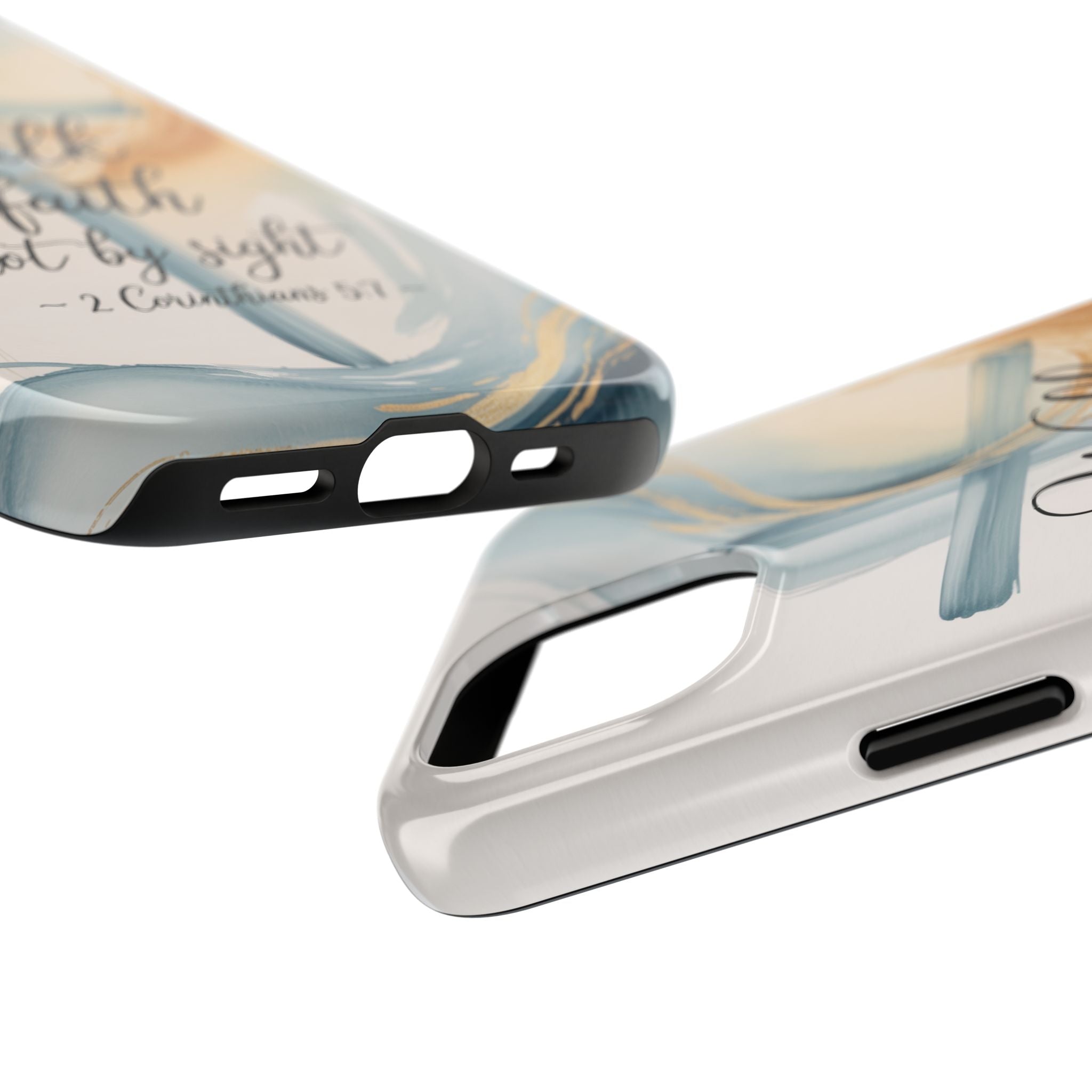 Walk by Faith Not by Sight Phone Case | 2 Corinthians 5:7 Christian iPhone Case | Watercolor Cross Design