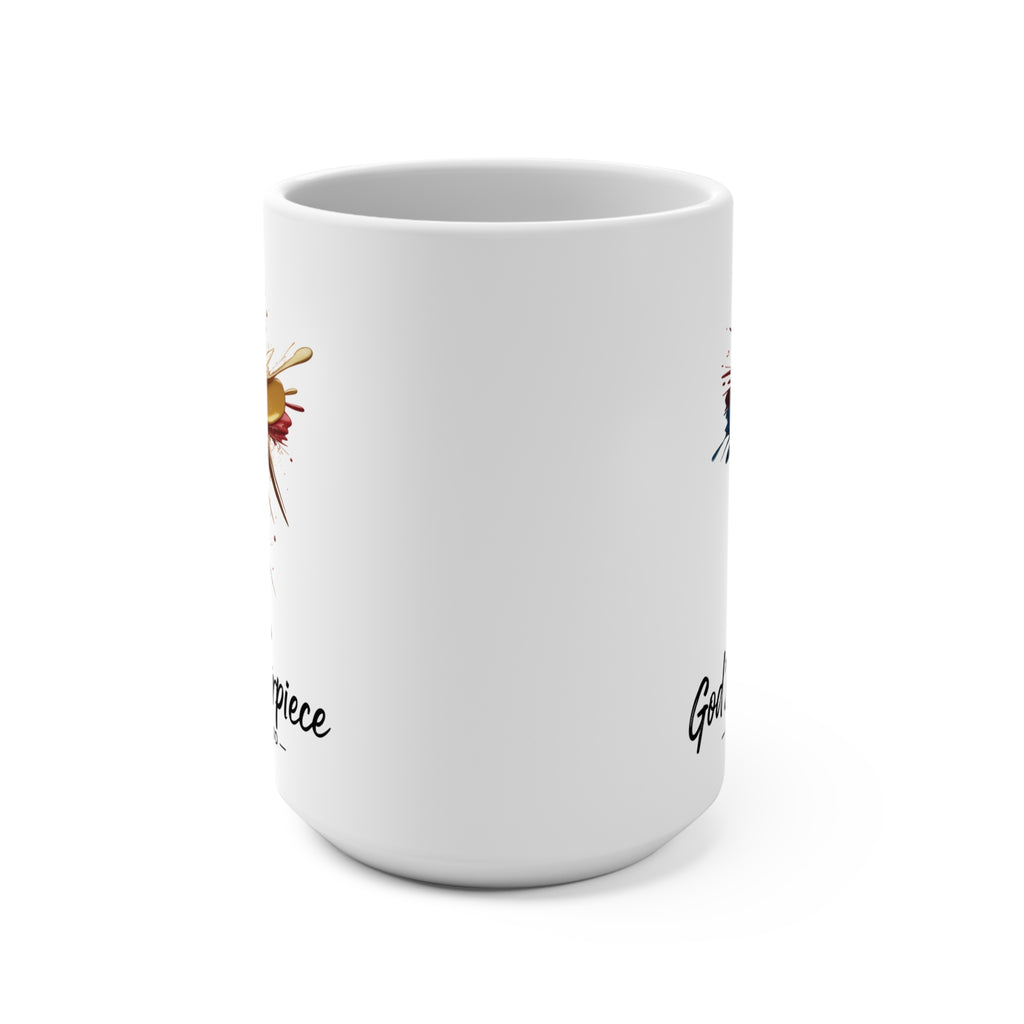 Colorful Inspirational Mug, God's Masterpiece Coffee Cup for Christians, Religious Gift for Faith Lovers, Bible Verse Mug