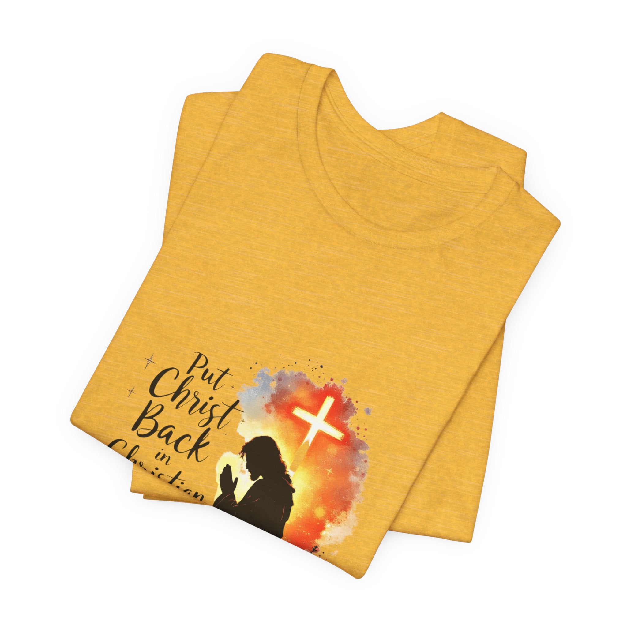 Put Christ Back in Christian T-Shirt – Matthew 7:20 Bible Verse Faith Shirt