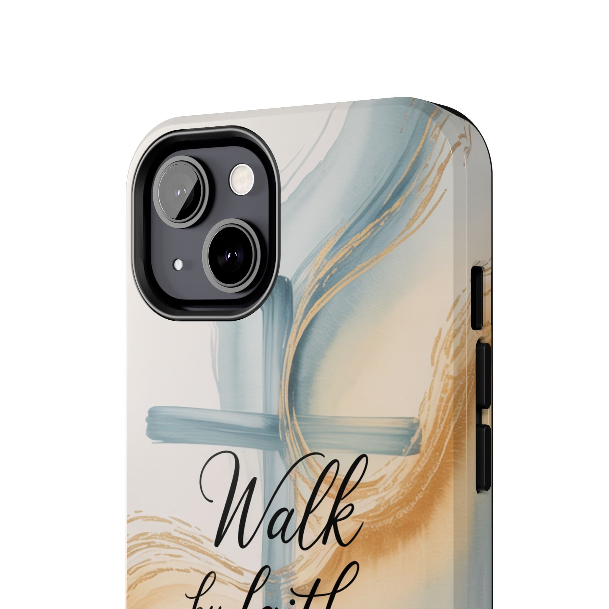 Walk by Faith Not by Sight Phone Case | 2 Corinthians 5:7 Christian iPhone Case | Watercolor Cross Design