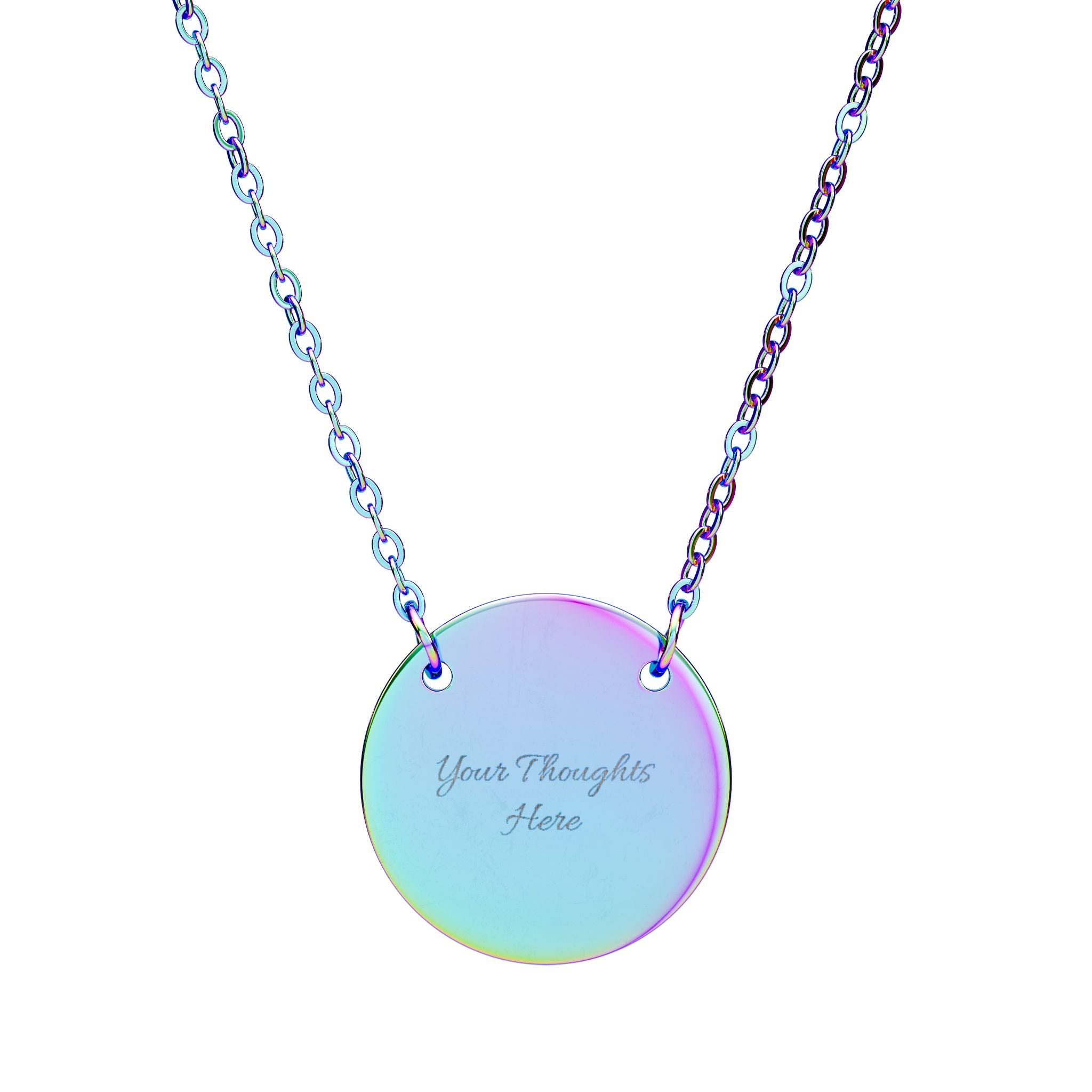 Engraved Circle Necklace — Simple Everyday Pendant