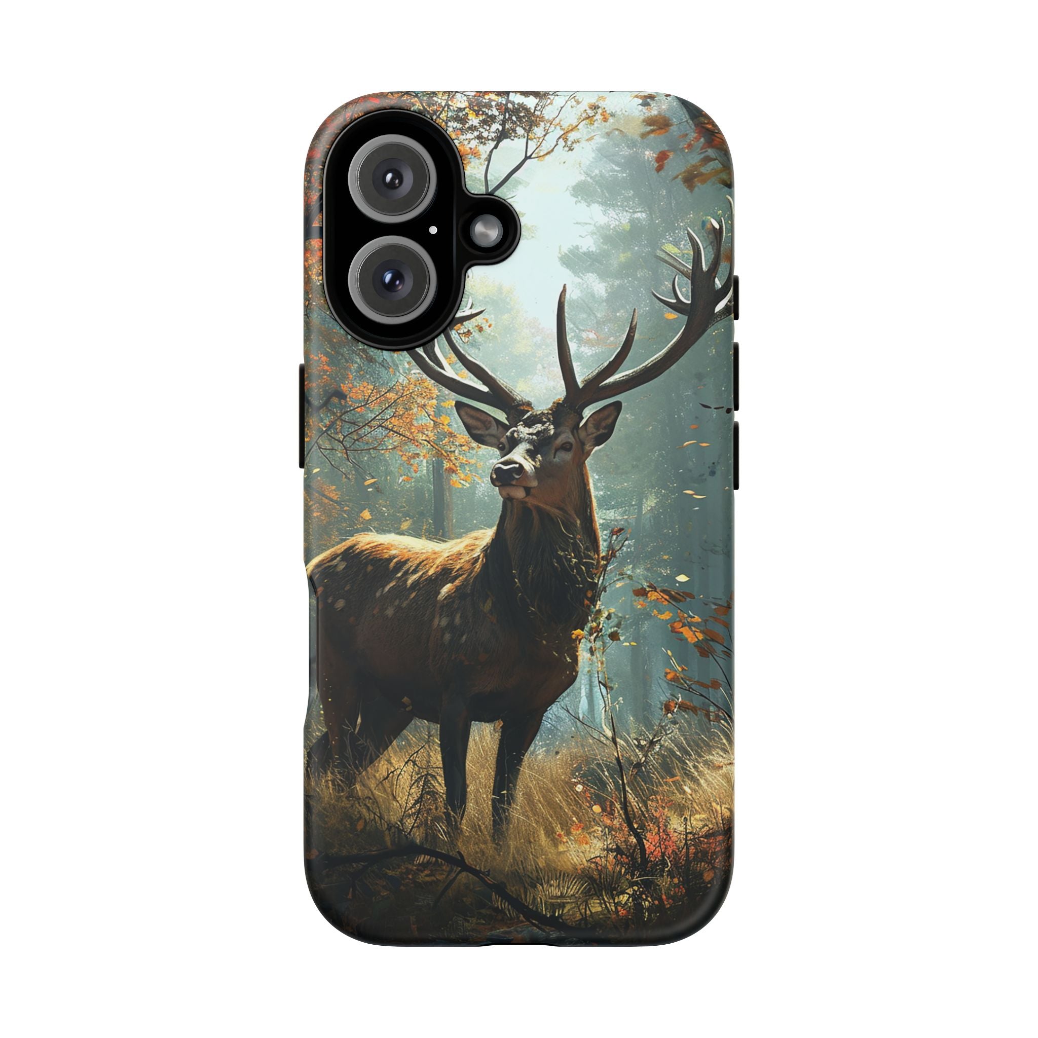 Stag Forest iPhone Case, Nature Lover Phone Cover, Wildlife Art Design, Rustic Gift for Him, Outdoor Enthusiast Accessory