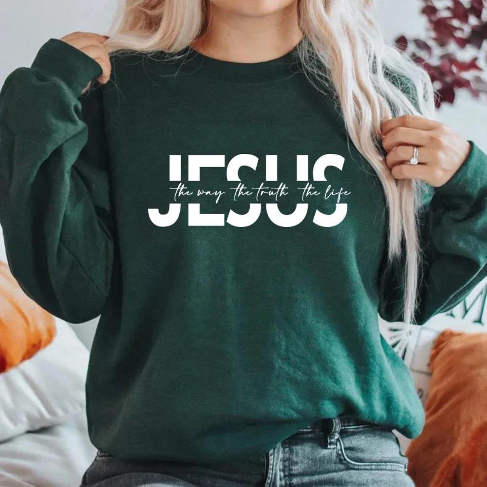 esus The Way Truth Life Sweatshirt | Christian Crewneck Faith Hoodie