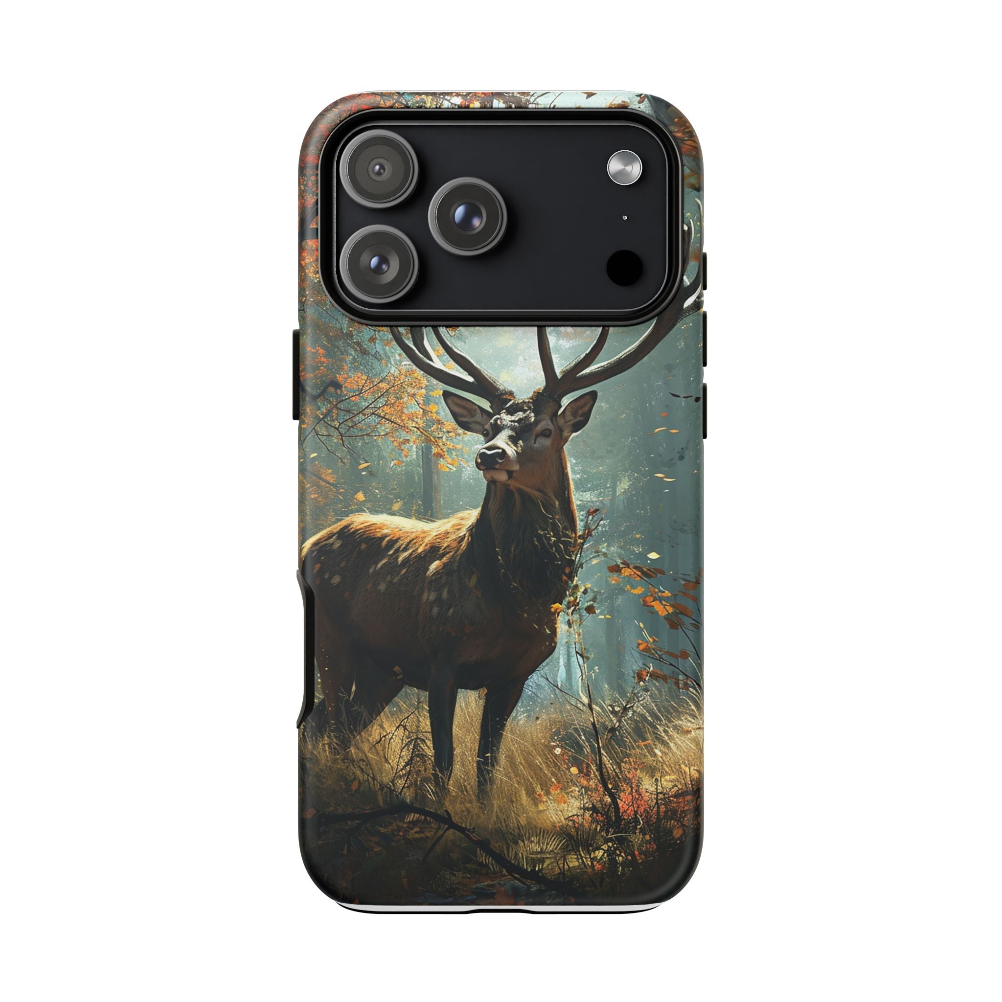 Stag Forest iPhone Case, Nature Lover Phone Cover, Wildlife Art Design, Rustic Gift for Him, Outdoor Enthusiast Accessory