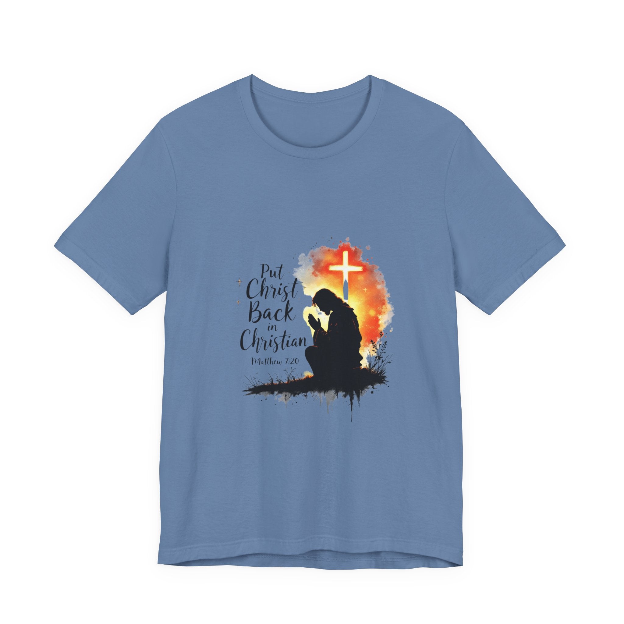 Put Christ Back in Christian T-Shirt – Matthew 7:20 Bible Verse Faith Shirt
