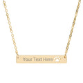 Personalized Paw Bar Necklace — Engraved Pet Name Pendant (Cutout Paw)