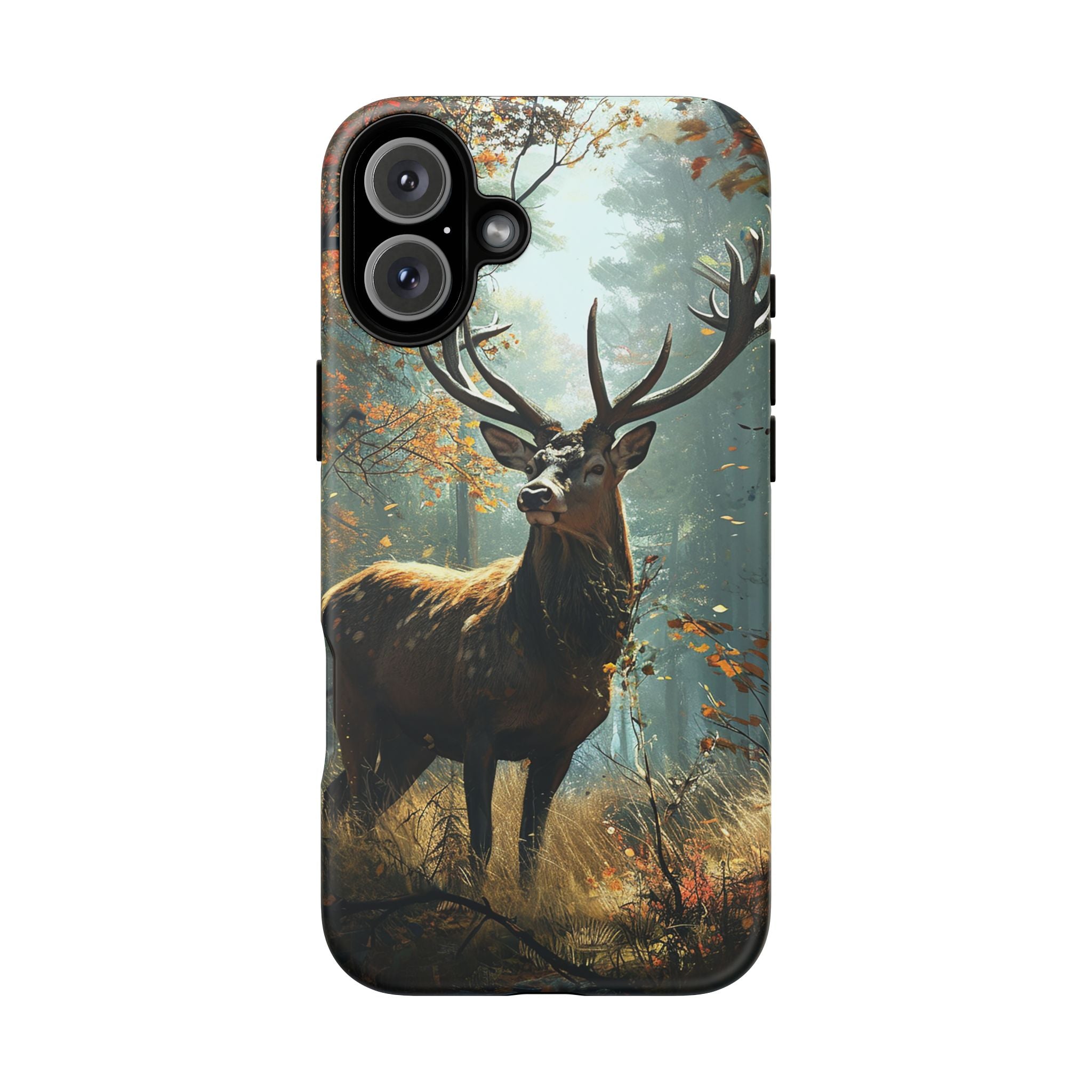 Stag Forest iPhone Case, Nature Lover Phone Cover, Wildlife Art Design, Rustic Gift for Him, Outdoor Enthusiast Accessory