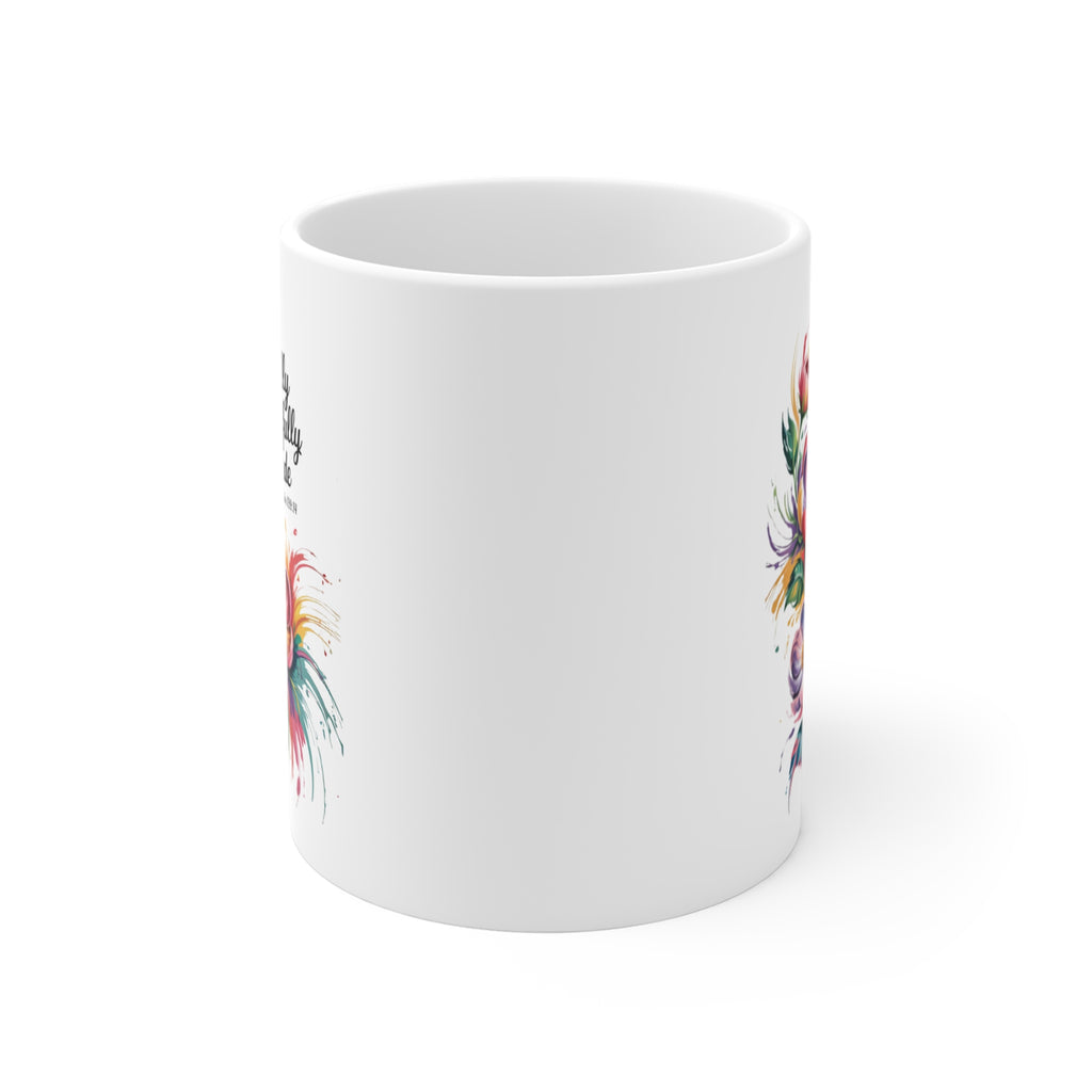 Fearfully & Wonderfully Made Floral Mug — Psalm 139 Inspirational 11oz Coffee Cup