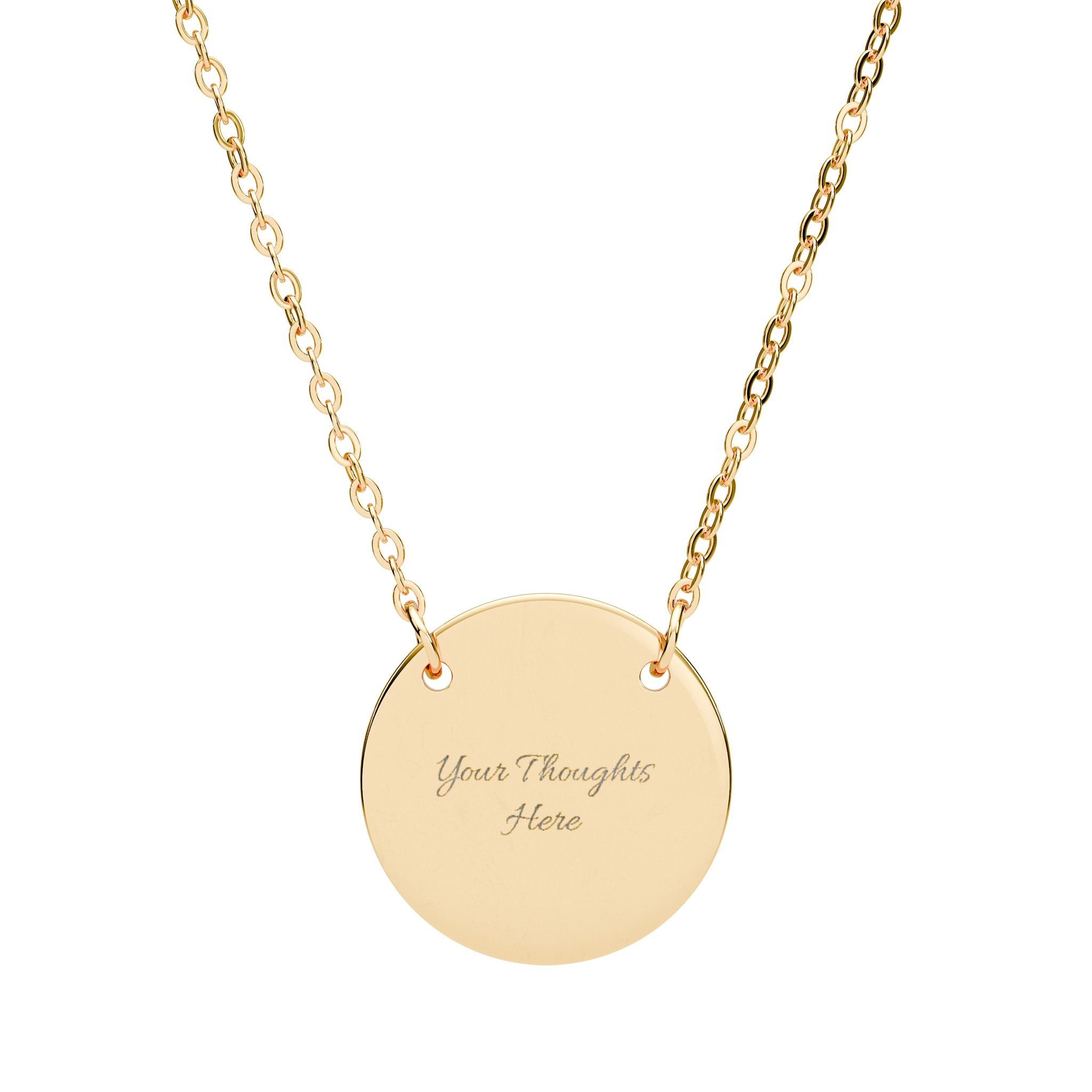 Engraved Circle Necklace — Simple Everyday Pendant