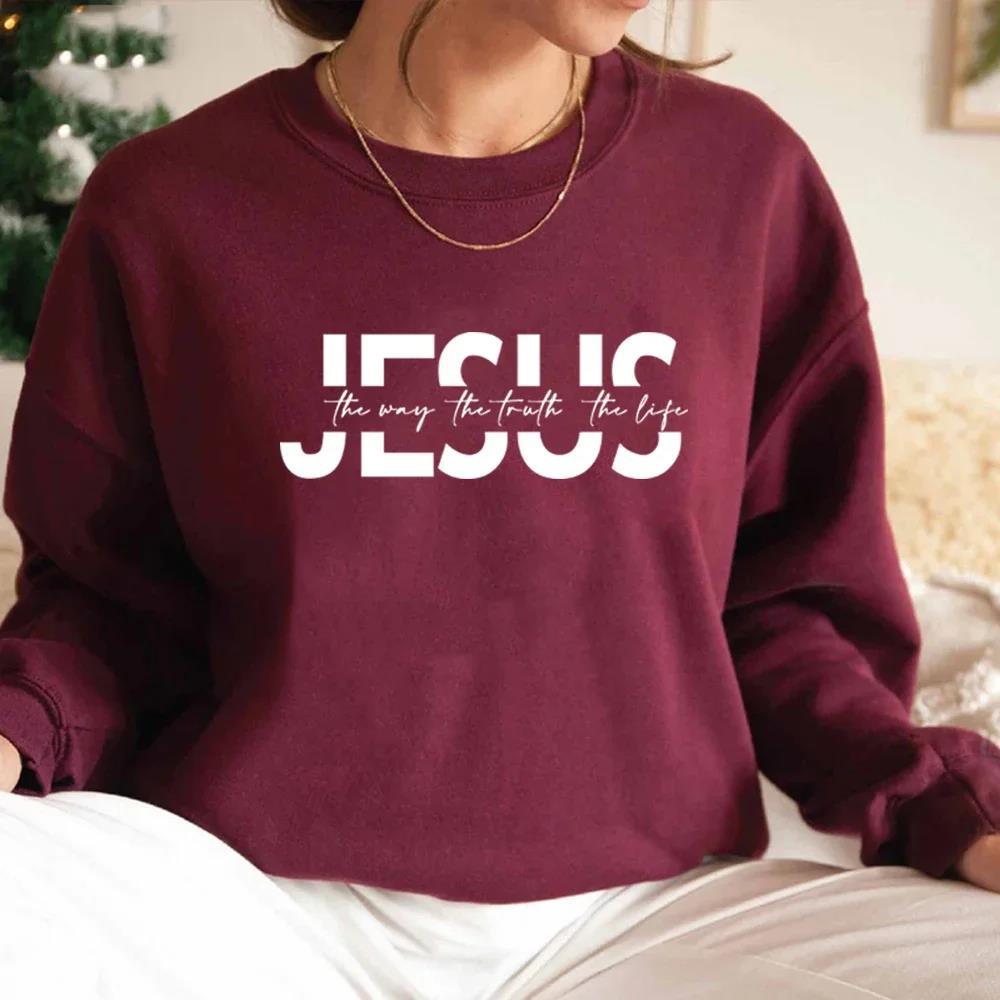 esus The Way Truth Life Sweatshirt | Christian Crewneck Faith Hoodie